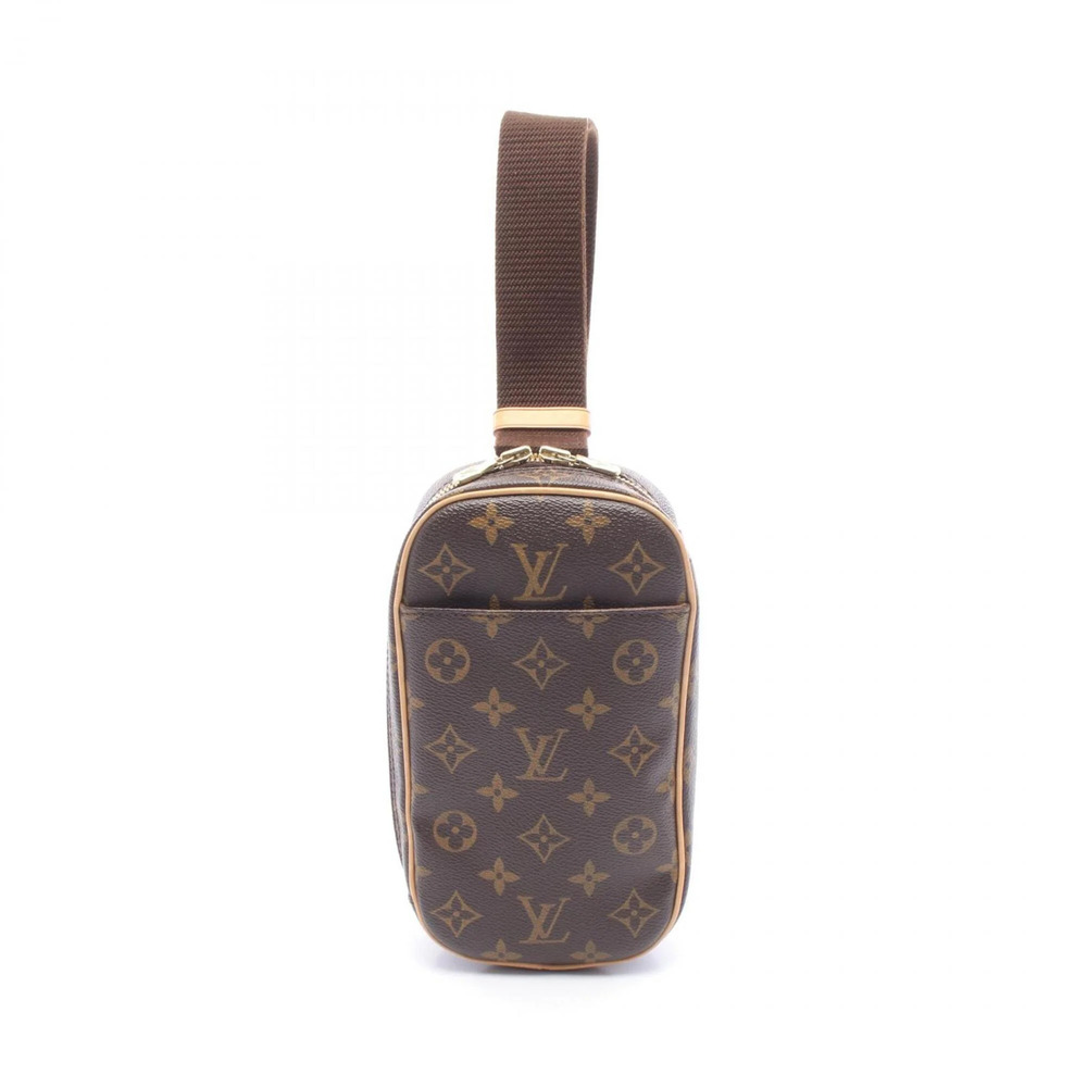 LOUIS VUITTON Brown Monogram Leather Pochette Fanny Pack
